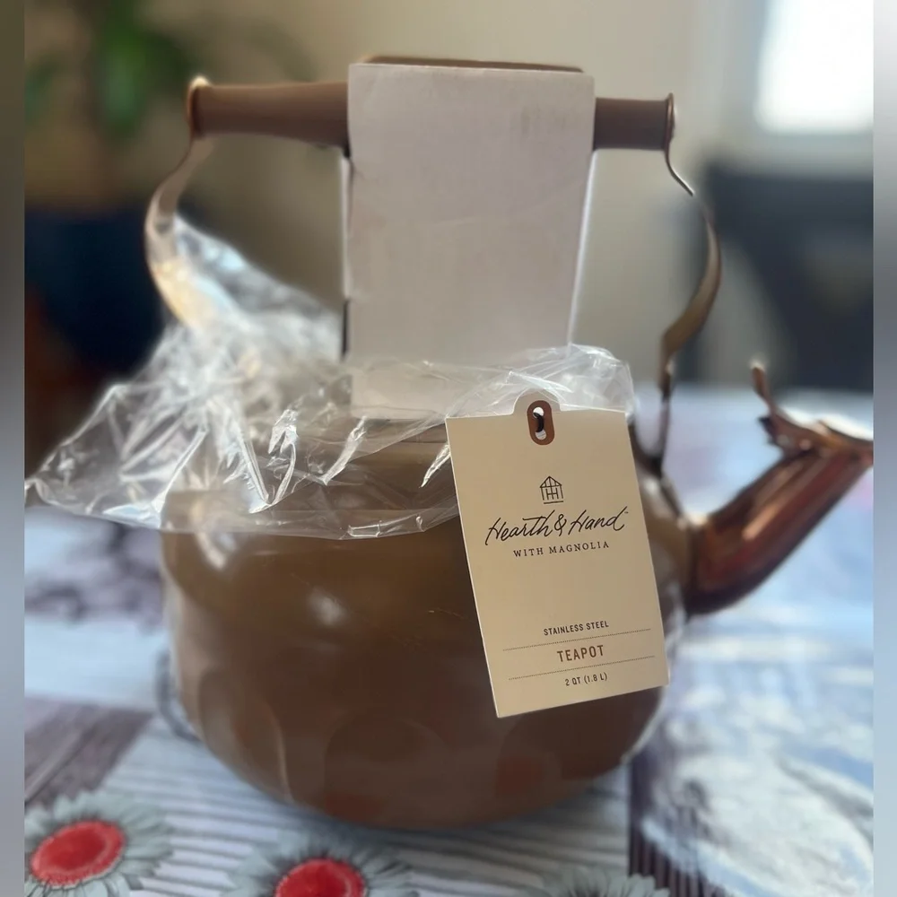 Teapot with Copper Accents Tan - Hearth & Hand Magnolia